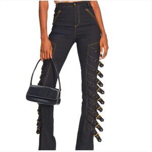 I. Am. Gia NEW Sceptrum Pants 2.0 Black Small Multi Buckle Straight Grunge Goth